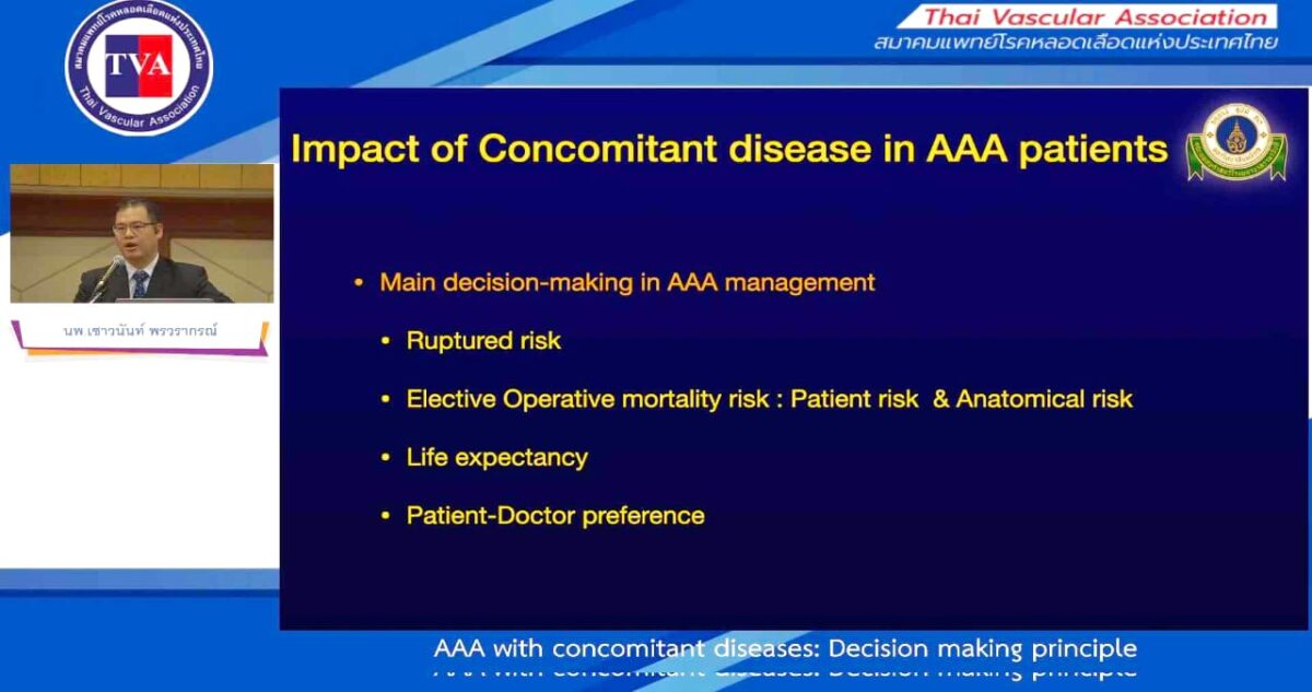 0504 – AAA with concomitant diseases: Decision making principle